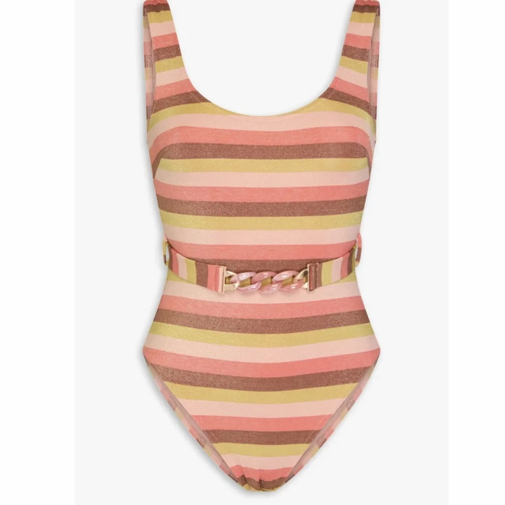 NWT✨ Zimmermann One Piece Striped Metallic Swimsuit